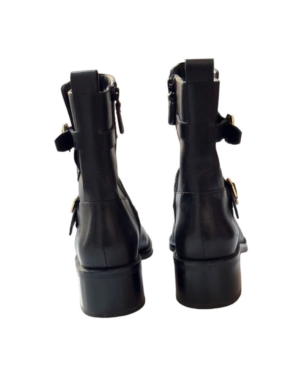 COLE HAAN Women's Leather Ankle Boots Black Side Buckles Size 8.5 - Picture 4 of 12